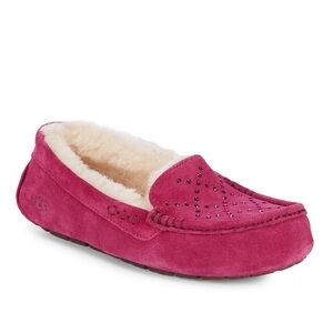 UGG ANSLEY CRYSTAL DIAMOND OXBLOOD SLIPPERS | size 7